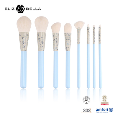 8 pinceaux de maquillage avec des cheveux synthétiques et une imprimante en aluminium OEM