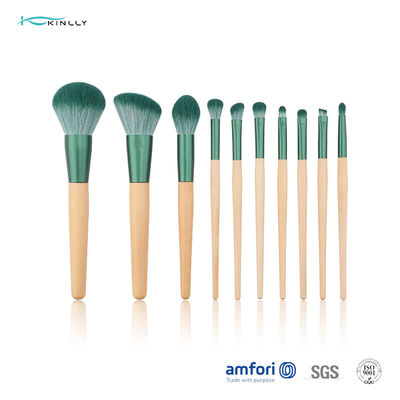 Le cosmétique usine la brosse de lecture synthétique du maquillage 10pcs avec la poignée en bois