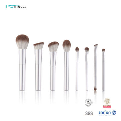 poignée en aluminium blanche de brosse de lecture de maquillage de voyage d'ODM d'OEM 8pcs